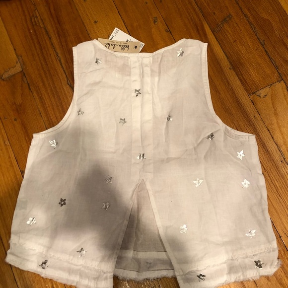 Linen white shirt with silver stars - Picture 2 of 3